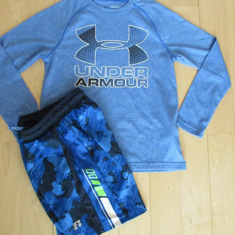 Under Armour Shirt & Russell Athletic Shorts Boys 6